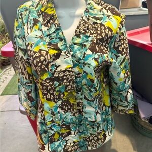 Floral V-Neck Women's Jacket p70